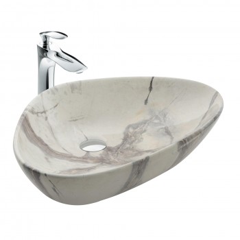 Paluci Doğa Calacatta White Mermer Desenli Lavabo Paluci Doğa Calacatta White Mermer Desenli Lavabo