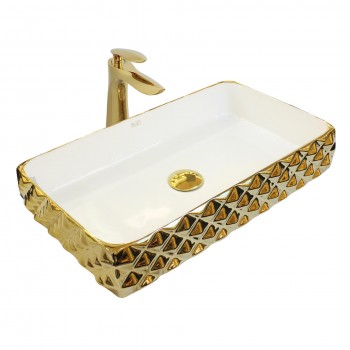 Paluci Leonardo Plus White Gold Dikdörtgen Lavabo Paluci Leonardo Plus White Gold Dikdörtgen Lavabo