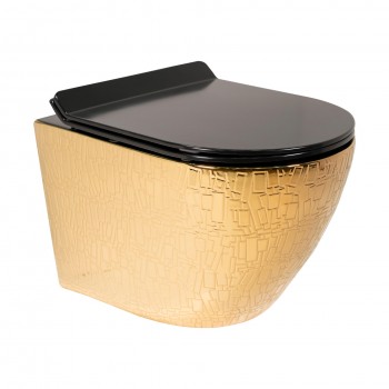 Paluci Tesla Black Gold Kanalsız Asma Klozet Paluci Tesla Black Gold Kanalsız Asma Klozet