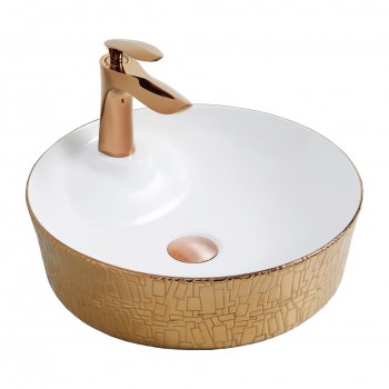 Paluci Tesla White Rose Gold Lavabo  Paluci Tesla White Rose Gold Lavabo