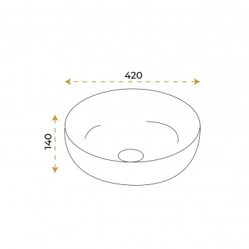 Paluci  Lisa Matt Black Gold Yuvarlak Lavabo