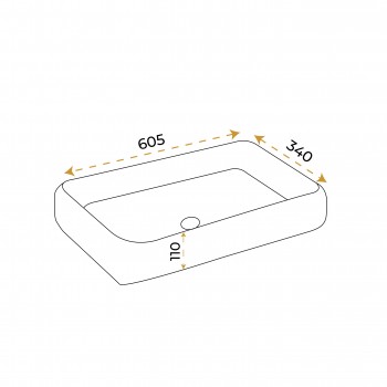 Paluci Leonardo Plus White Gold Dikdörtgen Lavabo